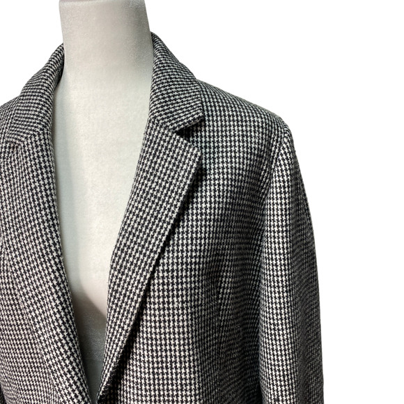 MOD REF Womens Size Large Black Gingham Blazer One Button Notch Collar Lined - Picture 2 of 5